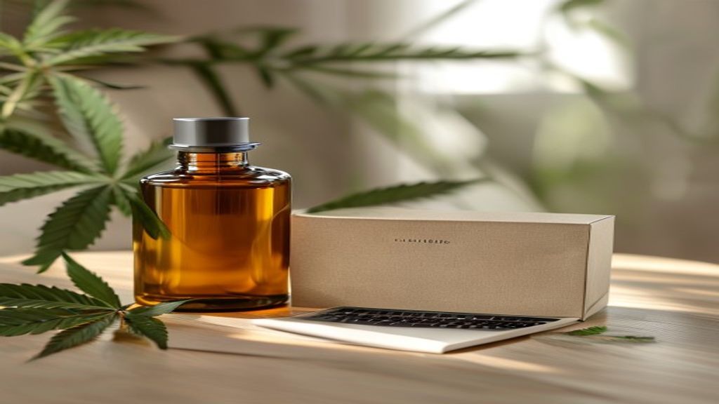 Premium hemp product display with modern packaging and discreet shipping materials